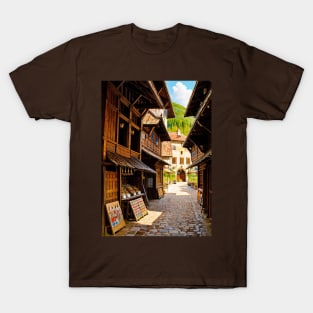 Artisan Shoppe on the Side of a Medieval Alleyway T-Shirt